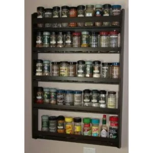 Elevate your culinary experience with Dave's 5 Tier Maple Wood Spice Rack, a beautifully crafted solution for spice organization. Measuring 20 inches wide, 29 inches tall, and just 3 inches deep, this elegant rack is designed to fit seamlessly into any kitchen space while maximizing storage efficiency.