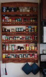Custom Cherry wood spice rack. Built to your specifications. "Plain Design" Custom Cherry wood kitchen rack.
