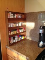 Custom Oak wood counter rack. Custom made Oak wood counter rack.