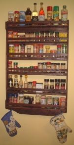 Large Walnut wood spice rack. Personalized Walnut Wood Spice Rack.